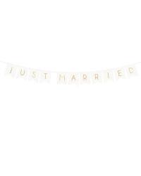 Banner Just Married, white, 15 x 155 cm