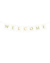 Banner Welcome, white, 15 x 95 cm
