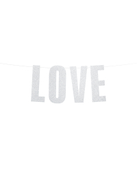 Banner Love, silver, 21x55cm