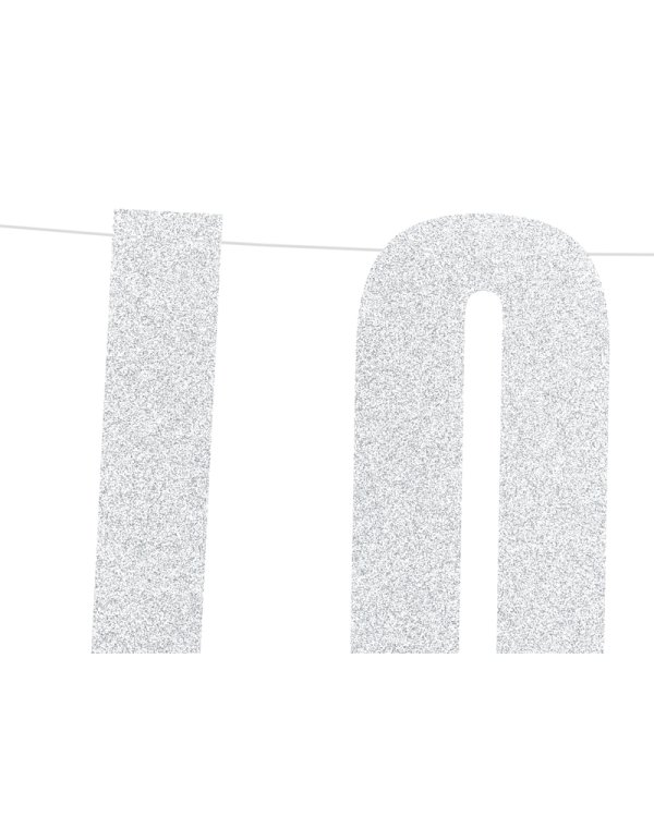 Banner Love, silver, 21x55cm