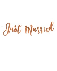 Banner Just Married, rose gold, 20x77cm