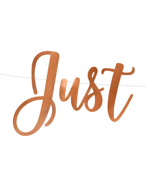Banner Just Married, rose gold, 20x77cm