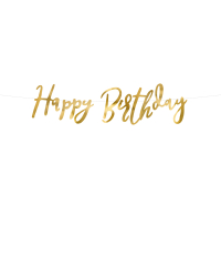 Banner Happy Birthday, gold, 16.5x62cm