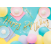 Banner Happy Birthday, gold, 16.5x62cm