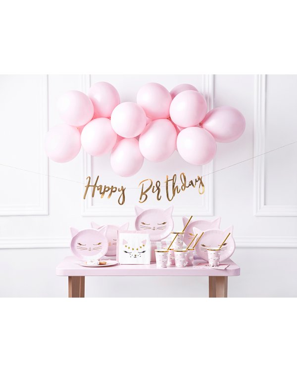 Banner Happy Birthday, rose gold, 16.5x62cm
