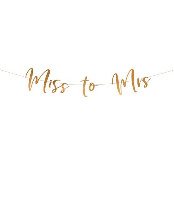 Banner Miss to Mrs, rose gold, 18x76cm