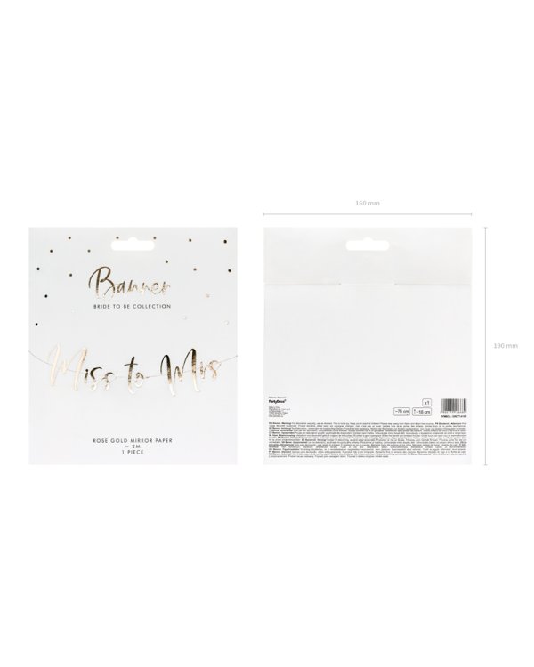 Banner Miss to Mrs, rose gold, 18x76cm