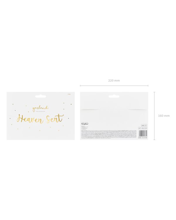 Banner Heaven Sent, gold, 14.5x85cm