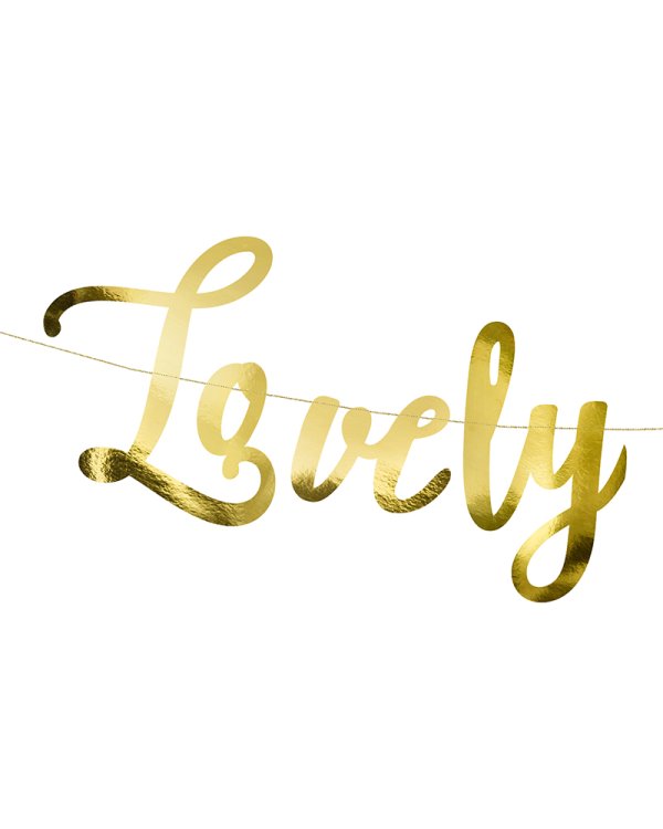 Banner Lovely Swan, mirror gold, 64x21.3cm