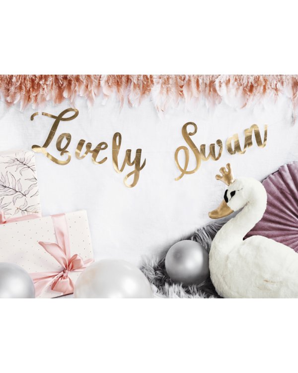 Banner Lovely Swan, mirror gold, 64x21.3cm