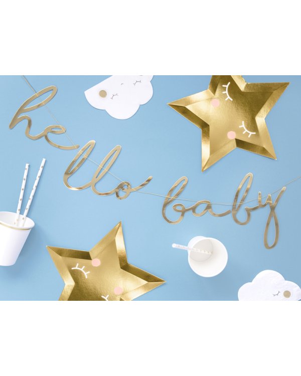 Banner Little Star - Hello Baby, gold, 18x70cm