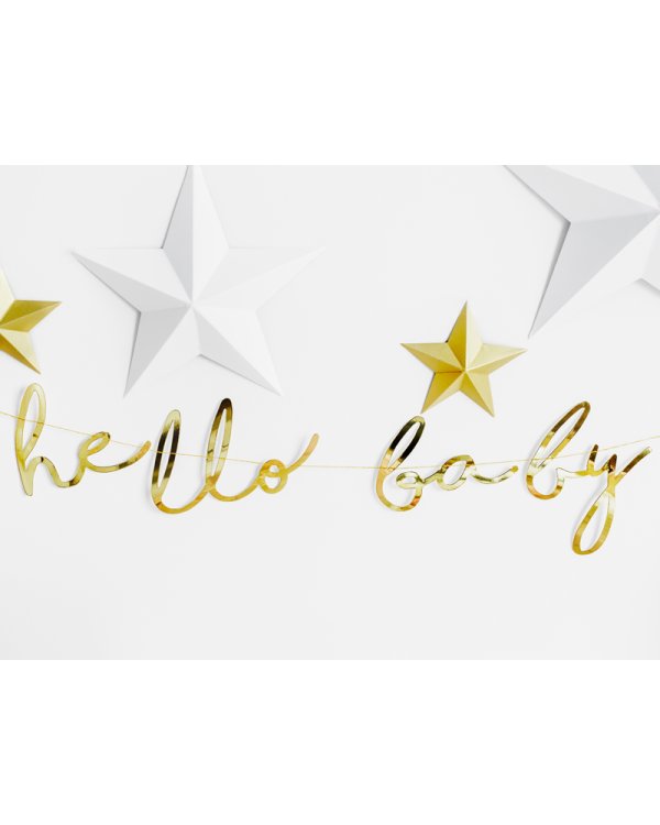 Banner Little Star - Hello Baby, gold, 18x70cm