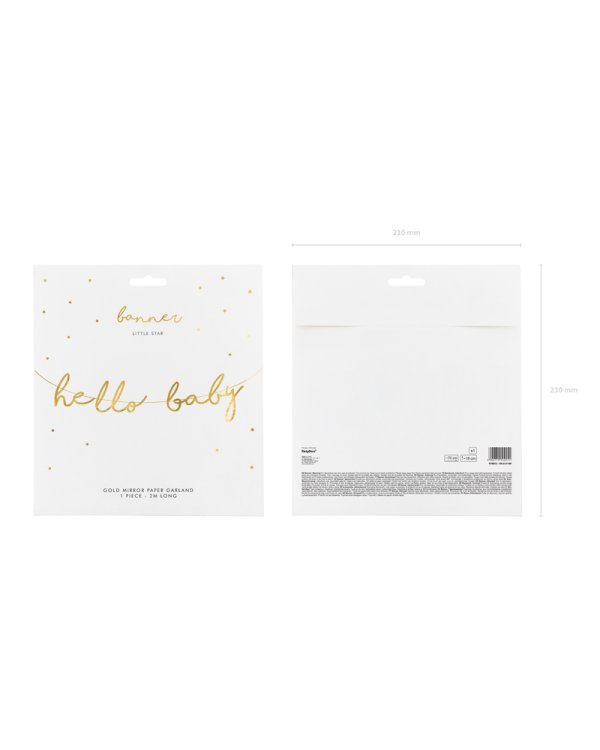 Banner Little Star - Hello Baby, gold, 18x70cm