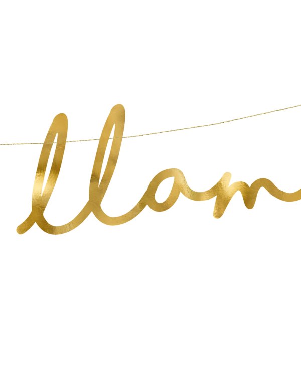 Banner Llama - Lalala Llama,gold, 12.5x82cm