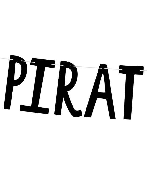 Banner Pirates Party, black, 14x100cm