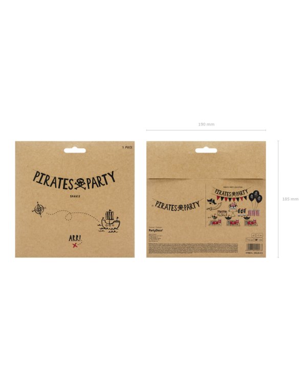 Banner Pirates Party, black, 14x100cm