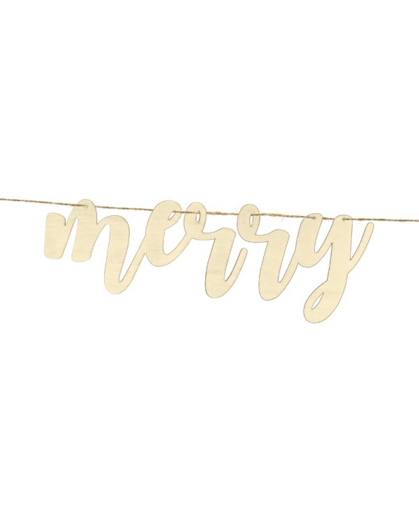 Wooden banner Merry Christmas, 87x17cm