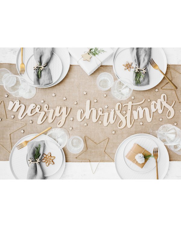 Wooden banner Merry Christmas, 87x17cm