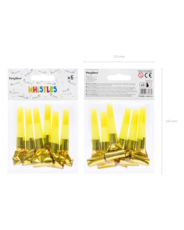Whistles, gold (1 pkt / 6 pc.)