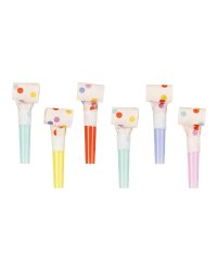 Paper whistles Confetti, mix (1 pkt / 6 pc.)