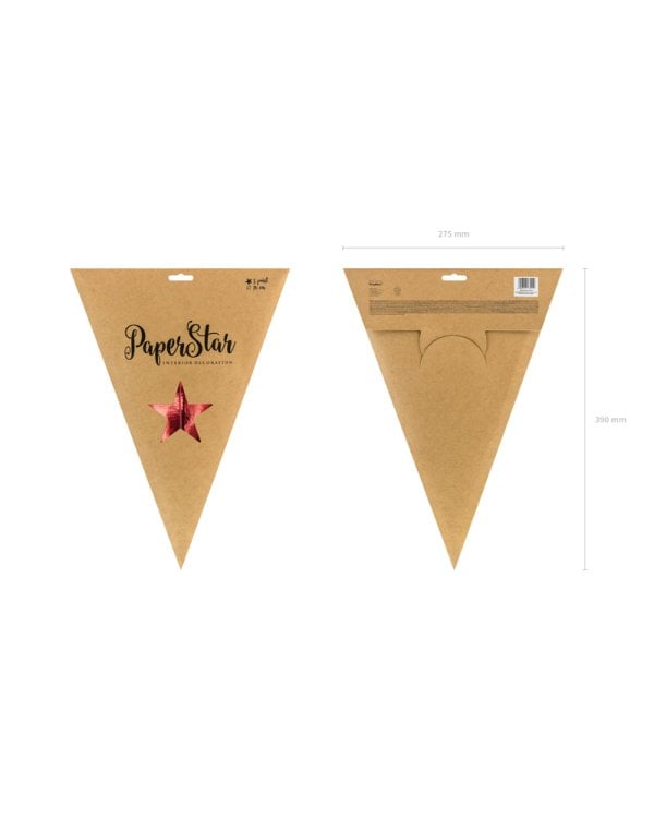 Paper star, 70cm, red