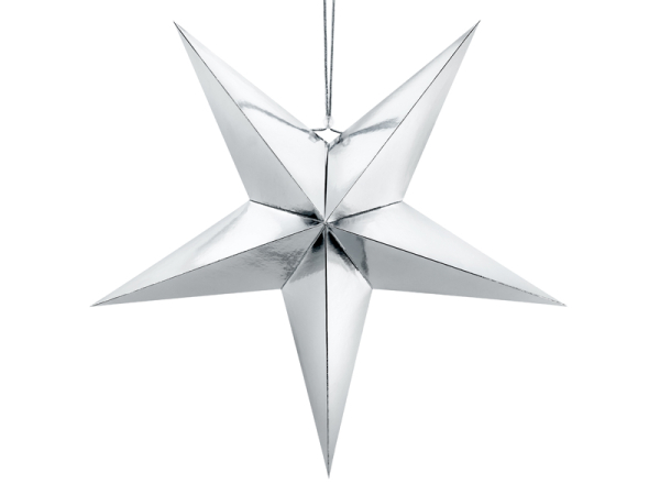 Paper star, 70cm, silver
