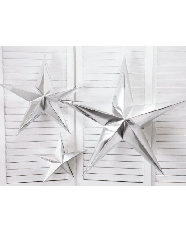 Paper star, 70cm, silver