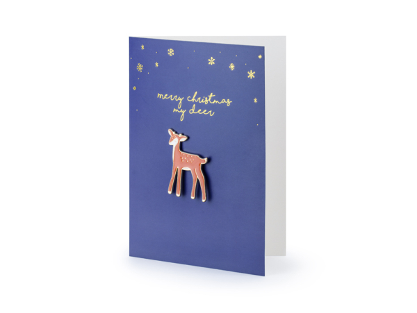 Card with enamel pin Deer, 10.5x14.8cm Card with enamel pin Deer, 10.5x14.8cm