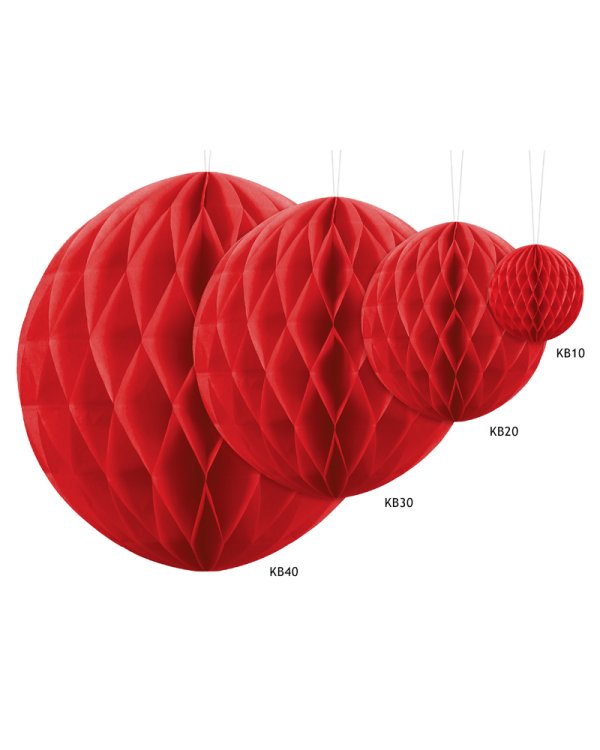 Honeycomb Ball, red, 10cm