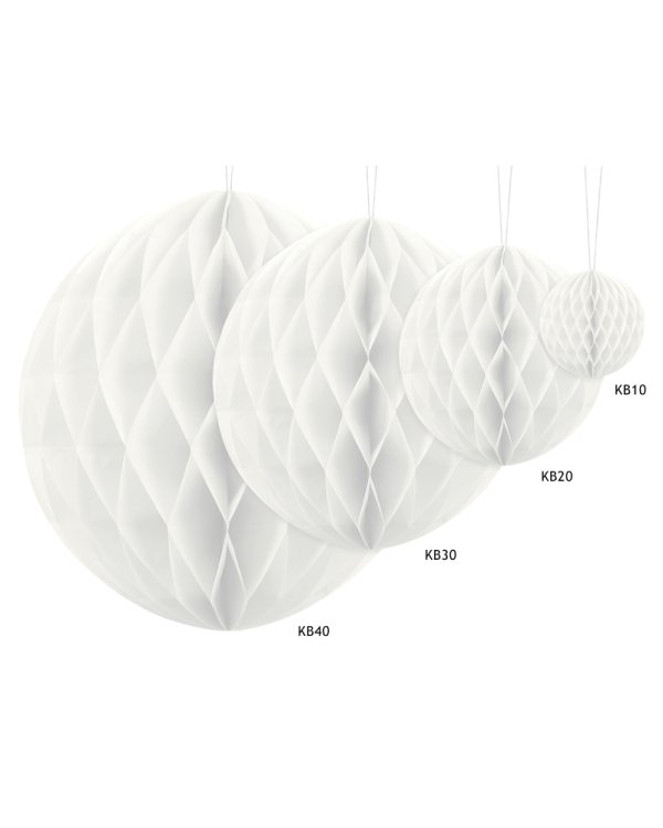 Honeycomb Ball, white, 40cm