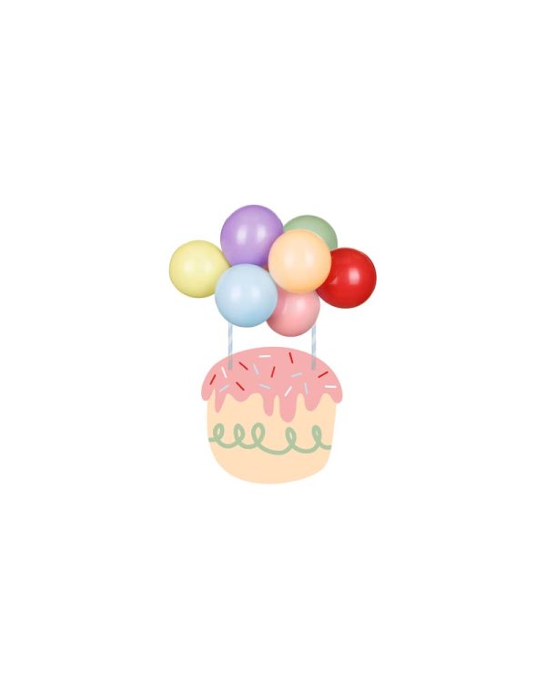Balloon cake topper rainbow, mix, 29 cm