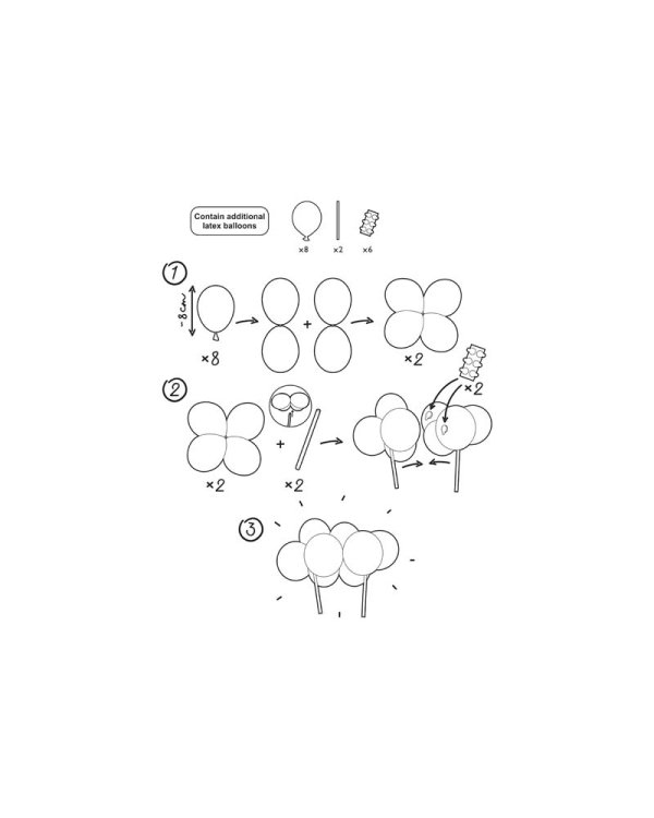 Balloon cake topper rainbow, mix, 29 cm