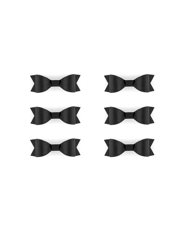 Paper decorations Bows, black (1 pkt / 6 pc.)