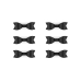 Paper decorations Bows, black (1 pkt / 6 pc.)