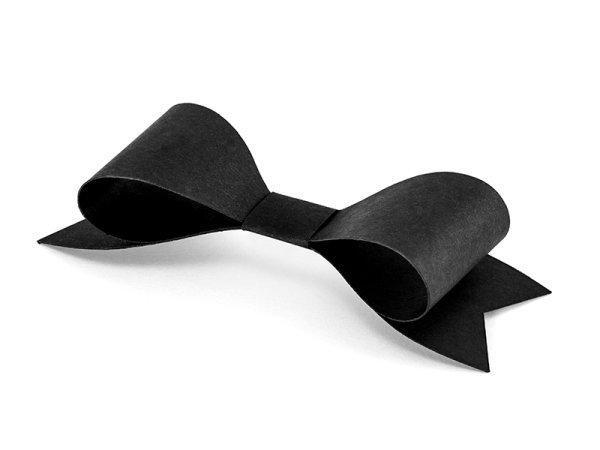 Paper decorations Bows, black (1 pkt / 6 pc.)