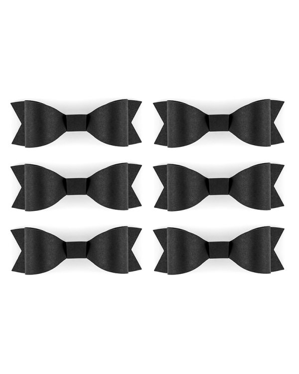 Paper decorations Bows, black (1 pkt / 6 pc.)