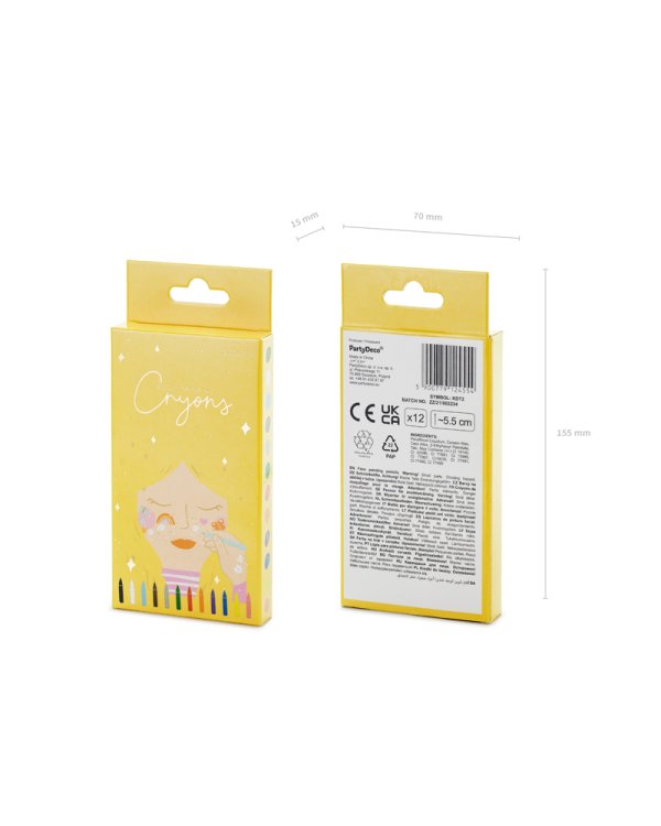 Face paint crayons (1 pkt / 12 pc.)