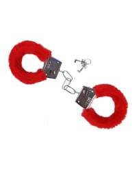 Handcuffs with fur, red