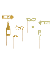 Photo props Let's Celebrate, mix, gold (1 pkt / 8 pc.)