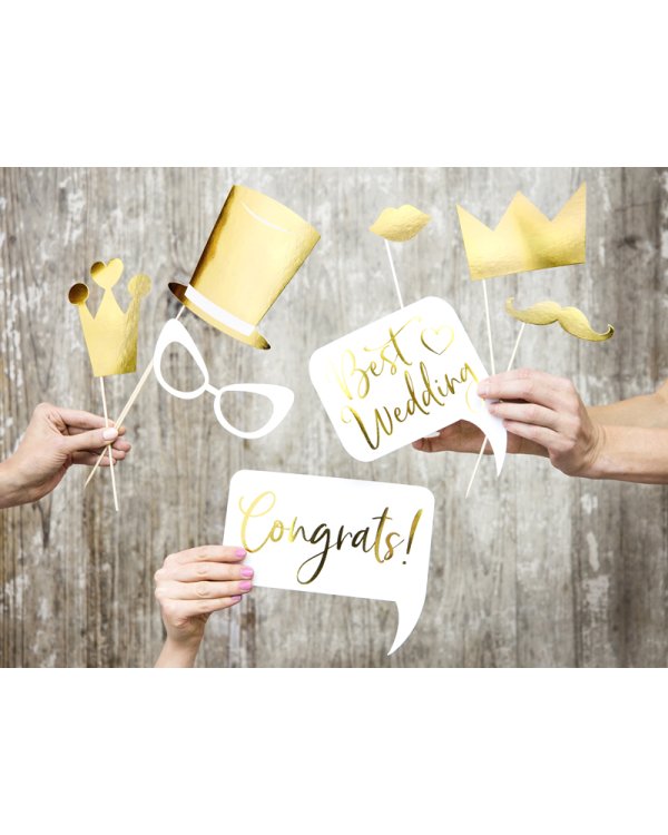 Wedding photo props, mix (1 pkt / 10 pc.)