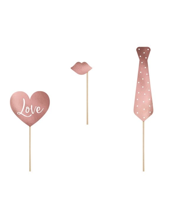 Wedding photo props, mix (1 pkt / 12 pc.)