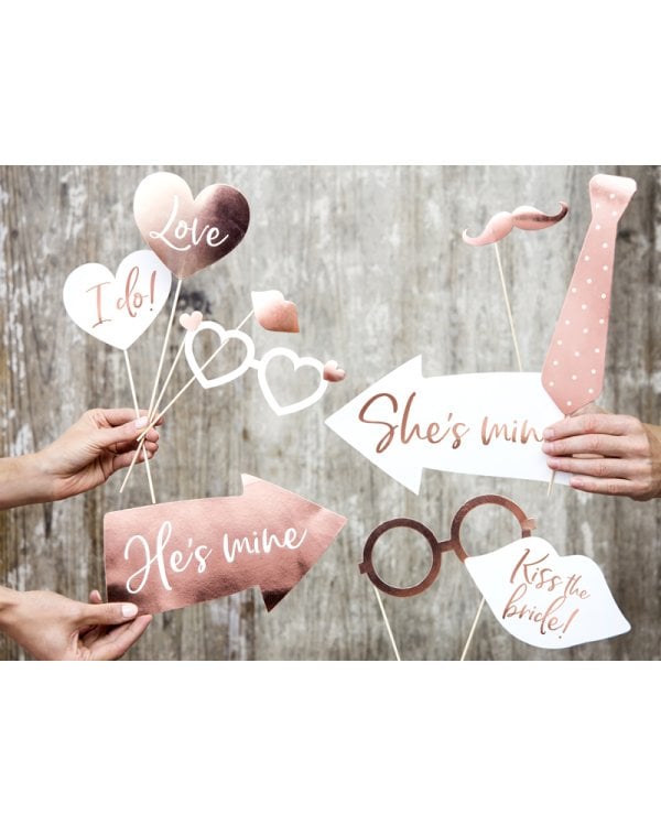 Wedding photo props, mix (1 pkt / 12 pc.)