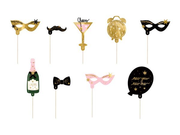 Photo props Let's party, mix (1 pkt / 9 pc.)