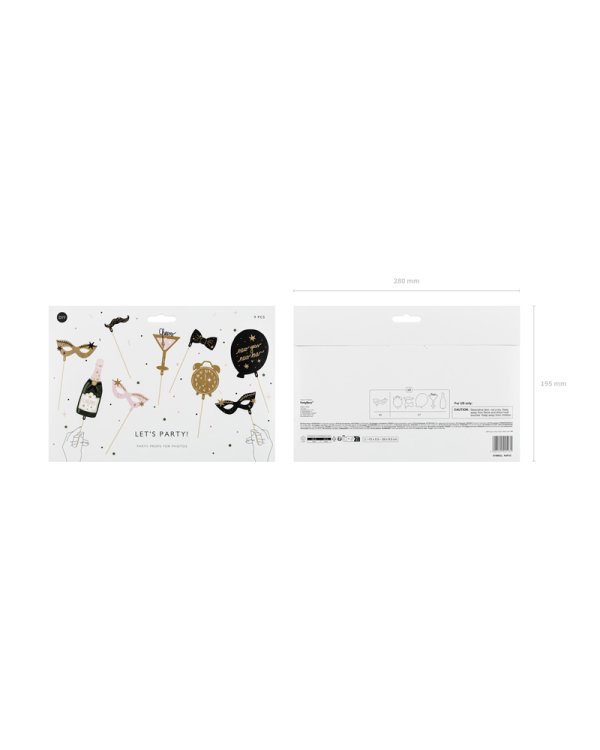 Photo props Let's party, mix (1 pkt / 9 pc.)