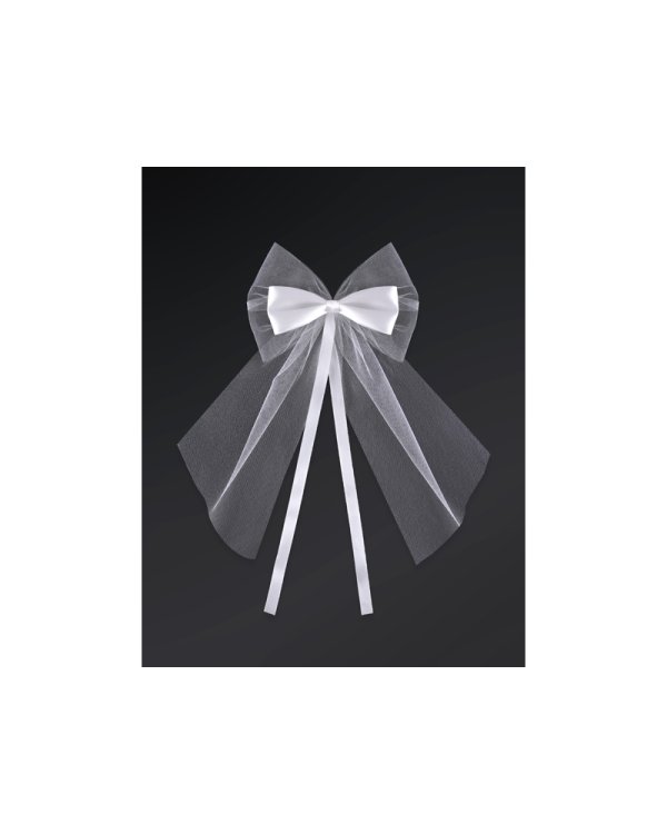 Bows with a ribbon, white, 18cm (1 pkt / 2 pc.)