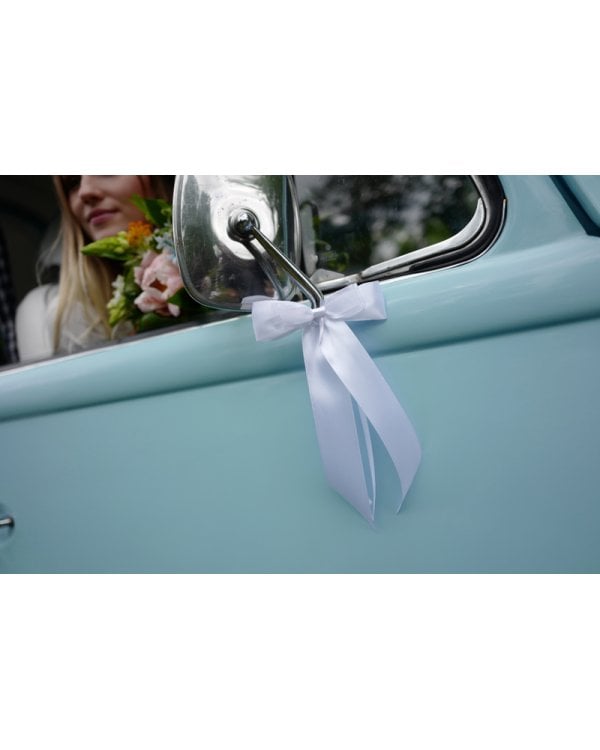 Bows with a bow tie, white, 14cm (1 pkt / 4 pc.)