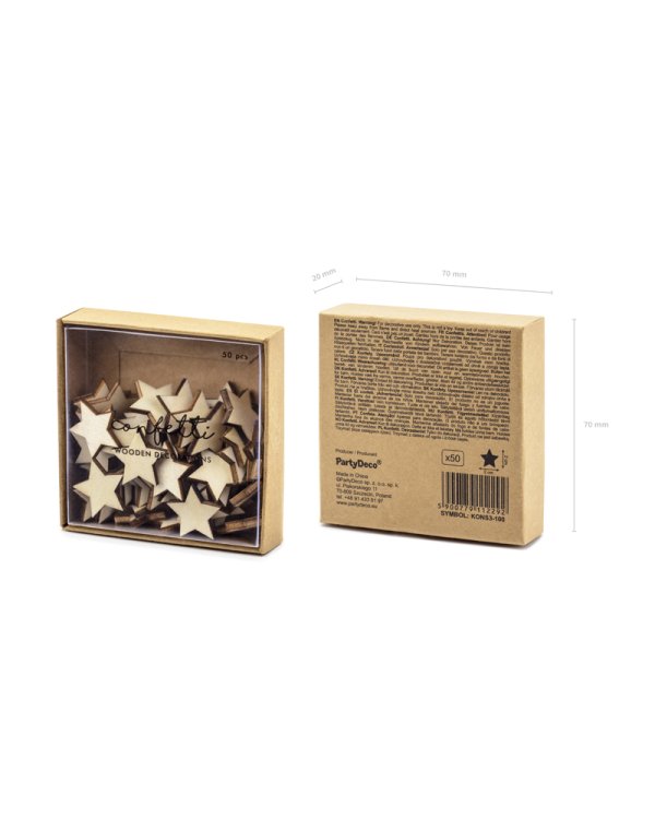 Wooden confetti Stars, 2x2cm (1 pkt / 50 pc.)