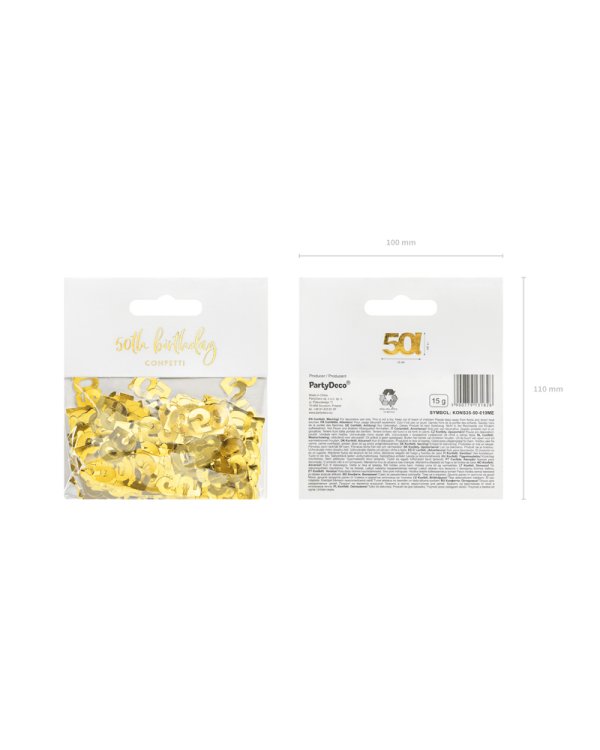 Metallic confetti, number 50, 15g