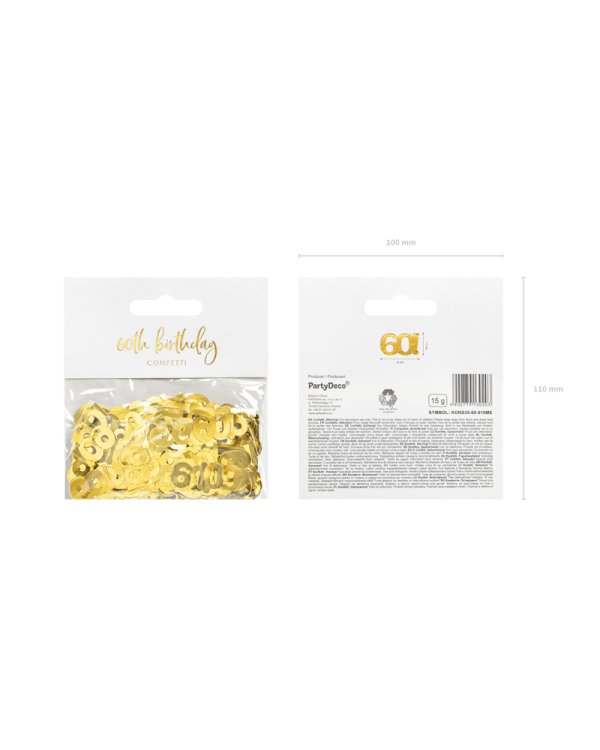Metallic confetti, number 60, 15g