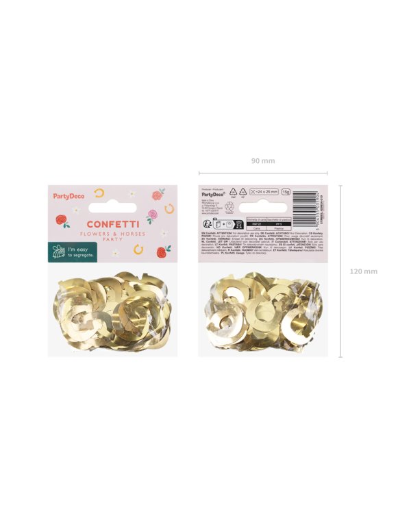 Confetti Horseshoes, gold, approx 15g